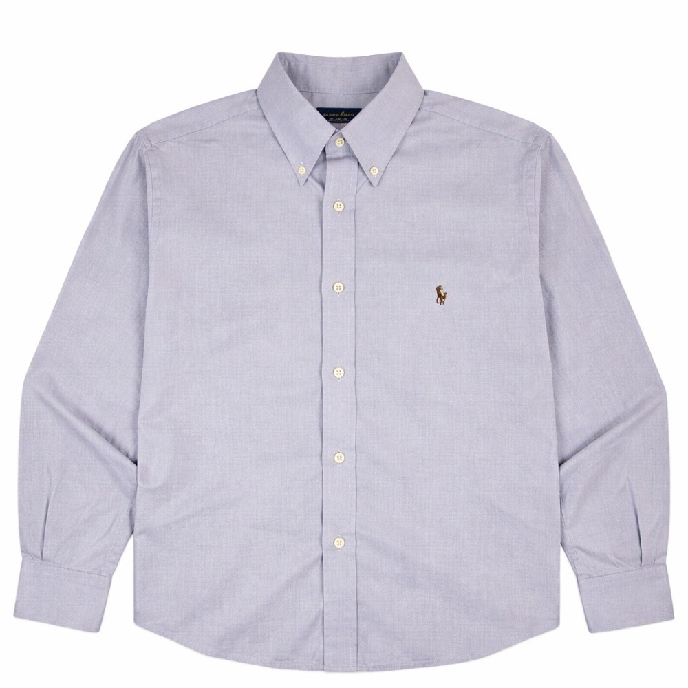 Ralph Lauren Mens Button Down Shirt Light Purple Cotton Long Sleeve 17 32-33 - Picture 1 of 10